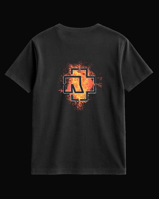 Rammstein Grup Logo Sırt Baskılı Siyah Tişört