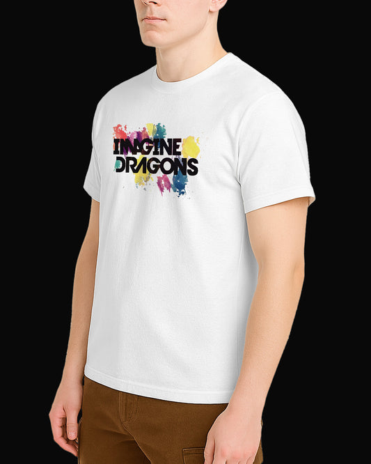 Imagine Dragons Grup Logo Beyaz Tişört