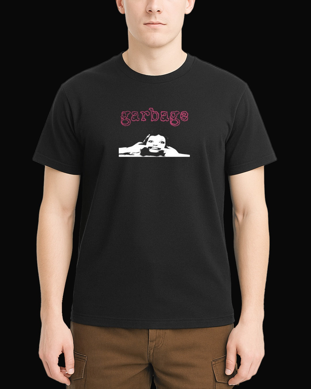 Garbage SMILE Siyah Tişört