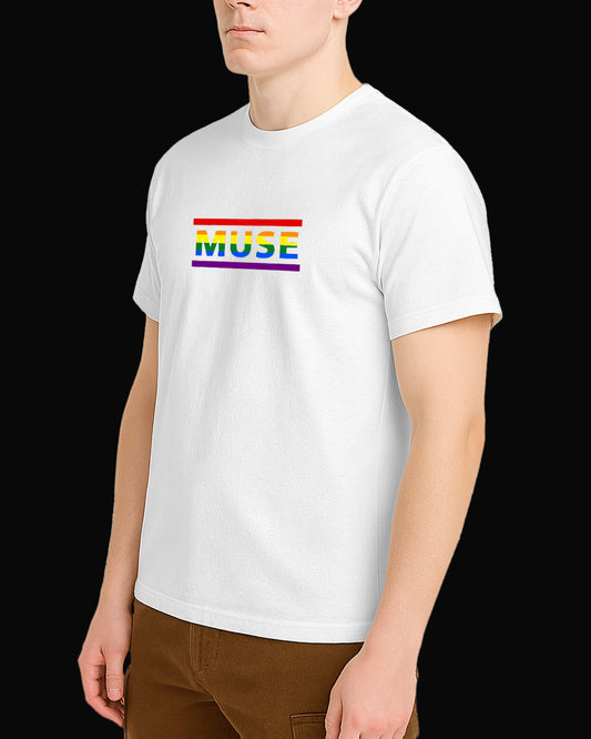 Muse Rainbow Beyaz Tişört