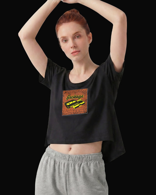 Garbage Record Tape Siyah Kadın Tişört