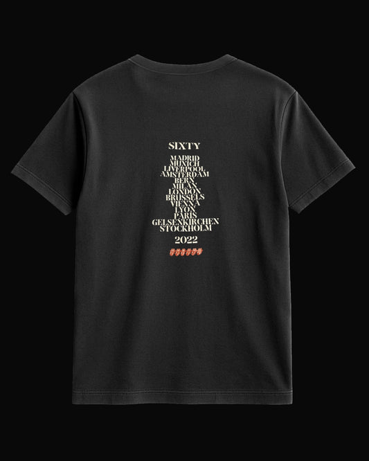 The Rolling Stones 60 Years Sırt Baskılı Siyah Tişört