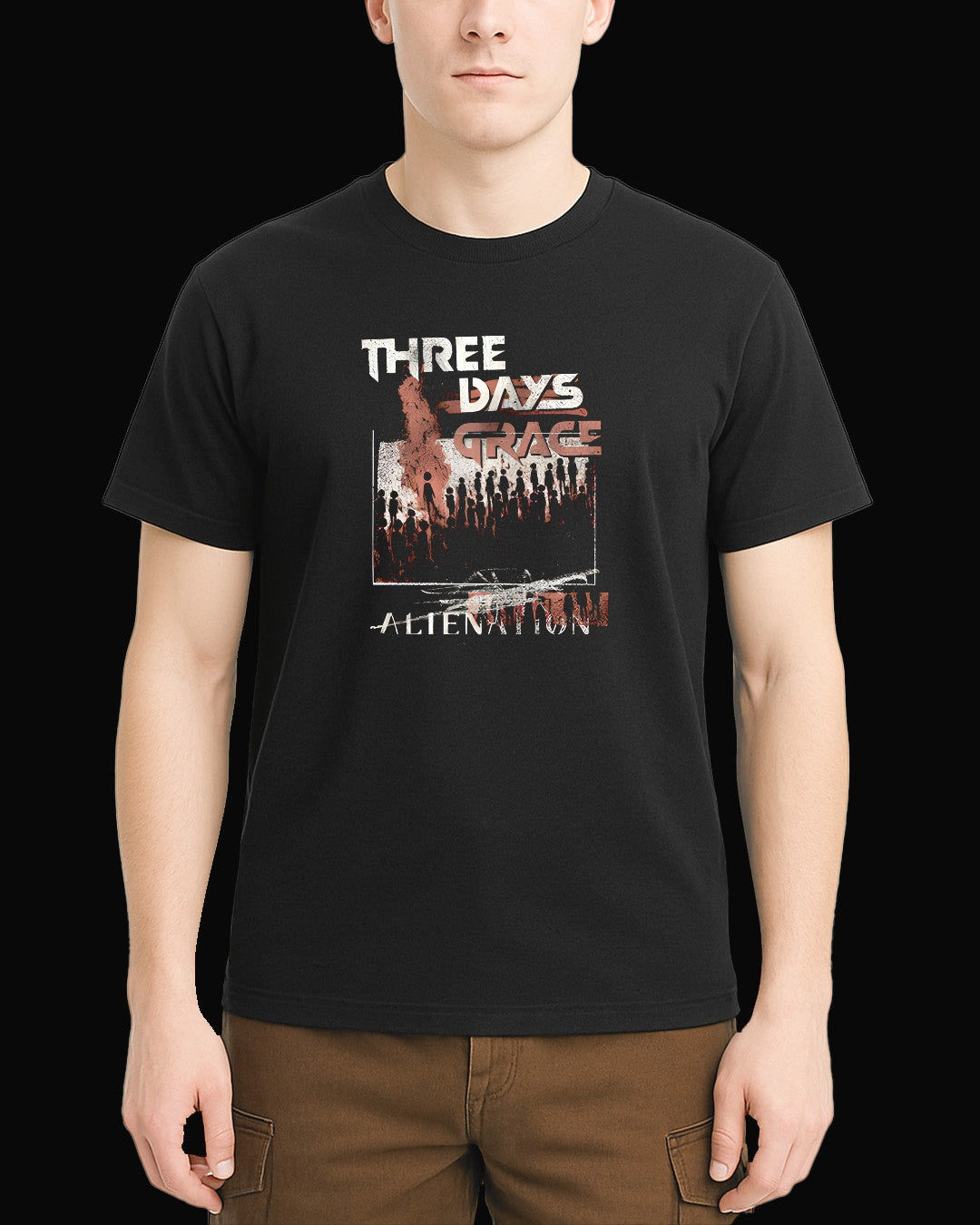 Three Days Grace Alienation Siyah Tişört