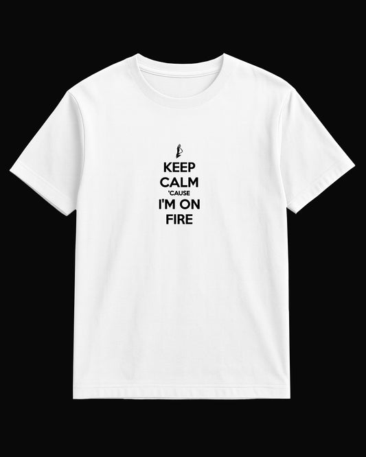 Kasabian Keep Calm 'Cause I'm On Fire Beyaz Tişört
