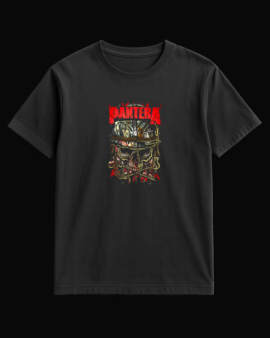 Pantera Skull Samurai Siyah Tişört