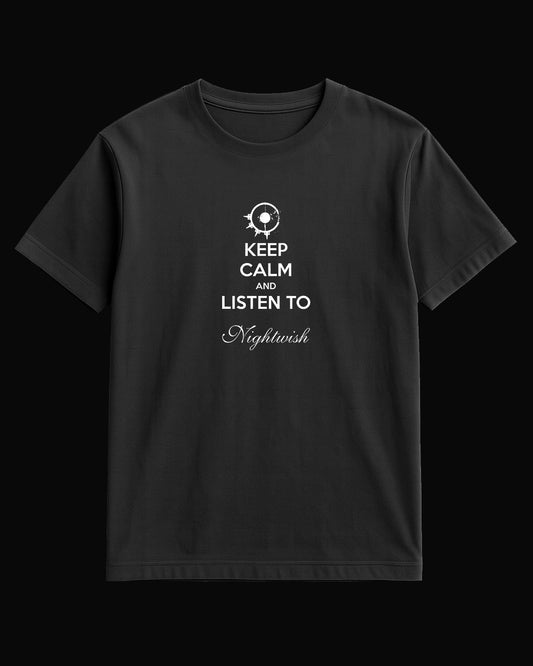 Nightwish Keep Calm And Listen To Nightwish Siyah Tişört
