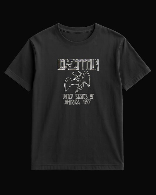 Led Zeppelin USA 1977 Black T-Shirt