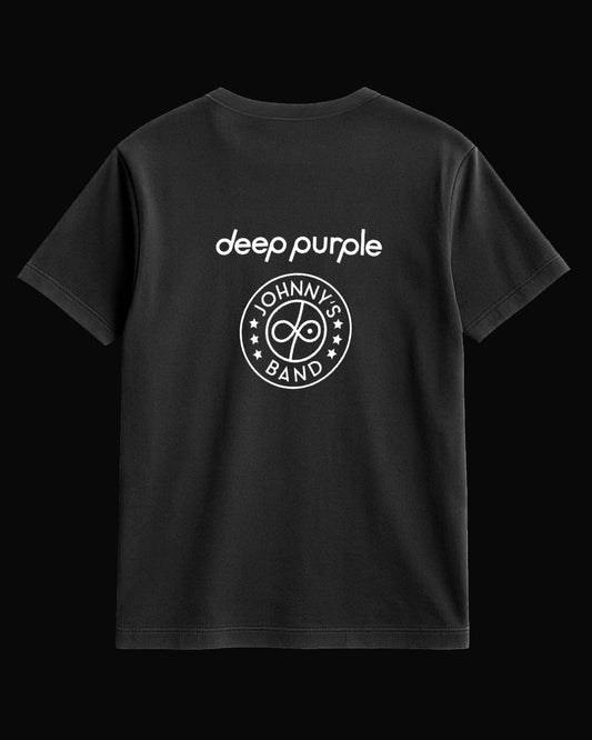 Deep Purple Johnny's Band Crew Sırt Baskılı Siyah Tişört
