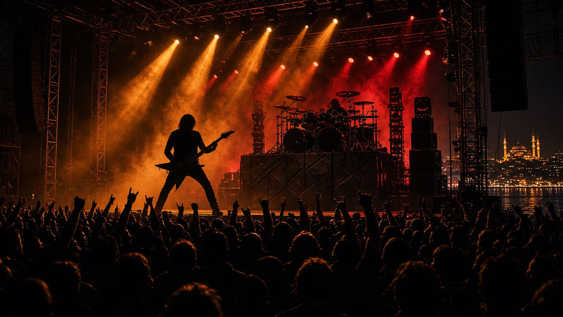 İstanbul’da yoğun ışıklı thrash metal konser sahnesi