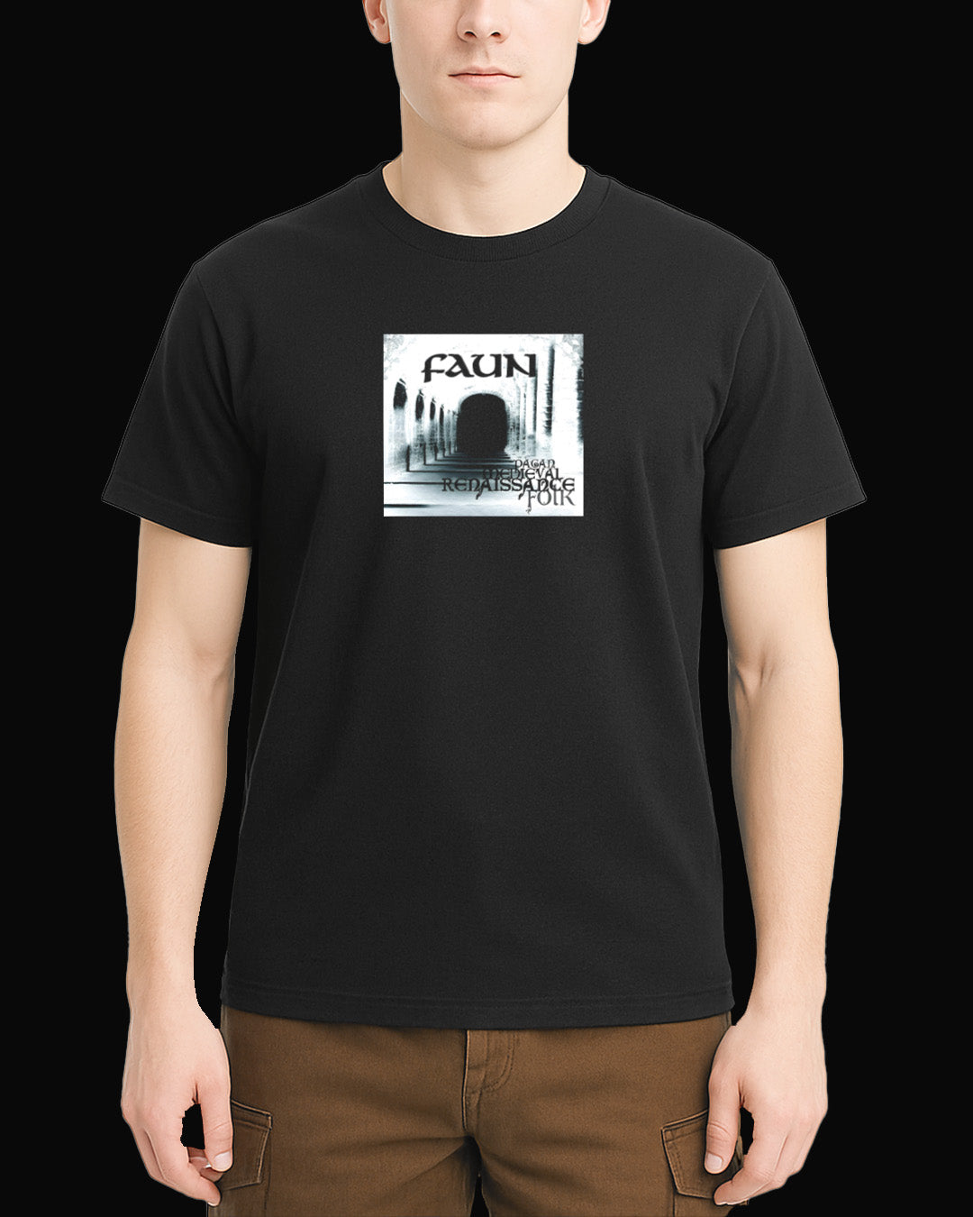 Faun Renaissance Siyah Tişört