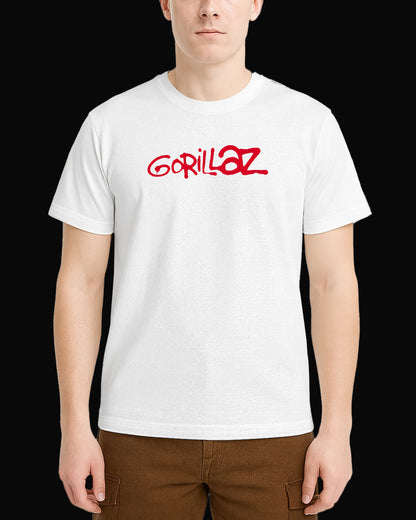 Gorillaz Grup Logo Beyaz Tişört
