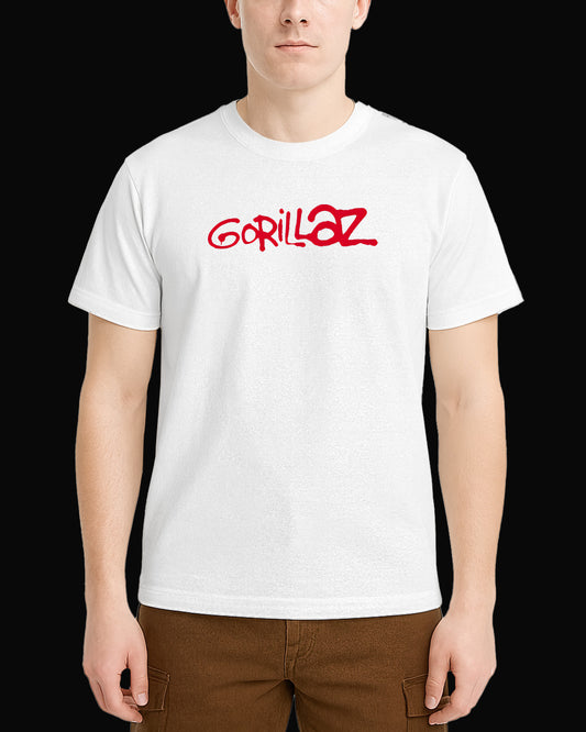 Gorillaz Grup Logo Beyaz Tişört