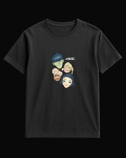 Gorillaz KAFALAR Siyah Tişört