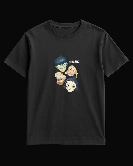 Gorillaz KAFALAR Siyah Tişört