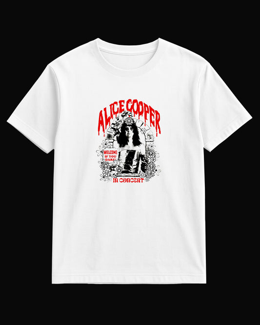 Alice Cooper Welcome If You Dare Beyaz Tişört
