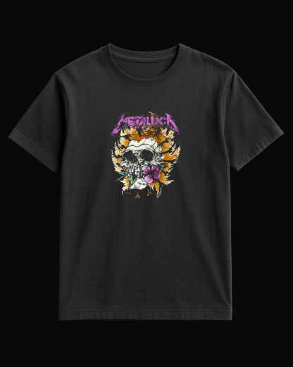 Metallica Flower to my Skull Siyah Tişört