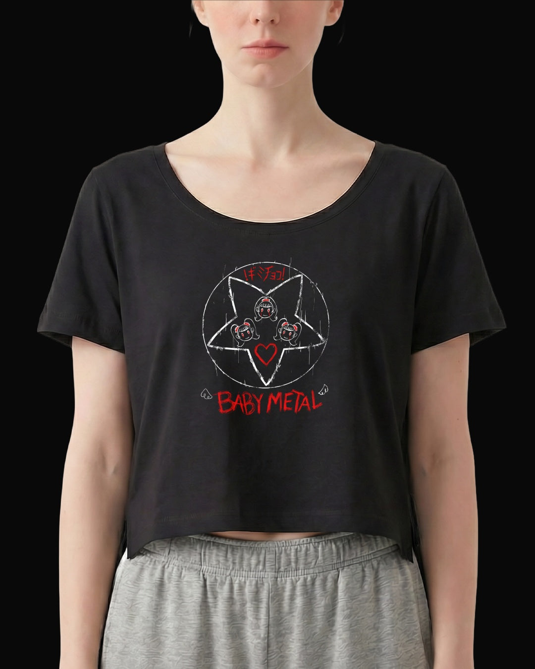 Babymetal Rock Star! Siyah Kadın Tişört