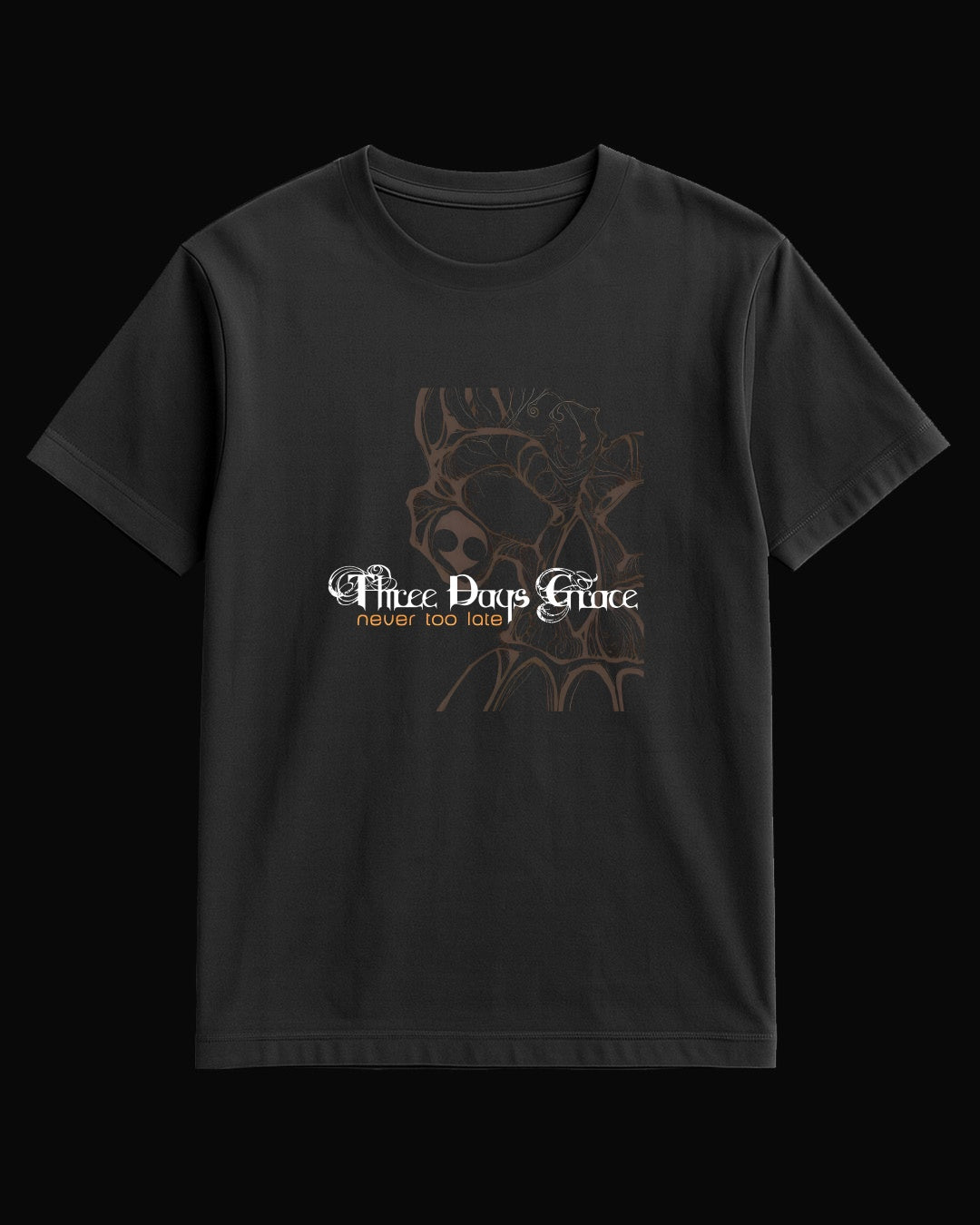 Three Days Grace Never Too Late Siyah Tişört