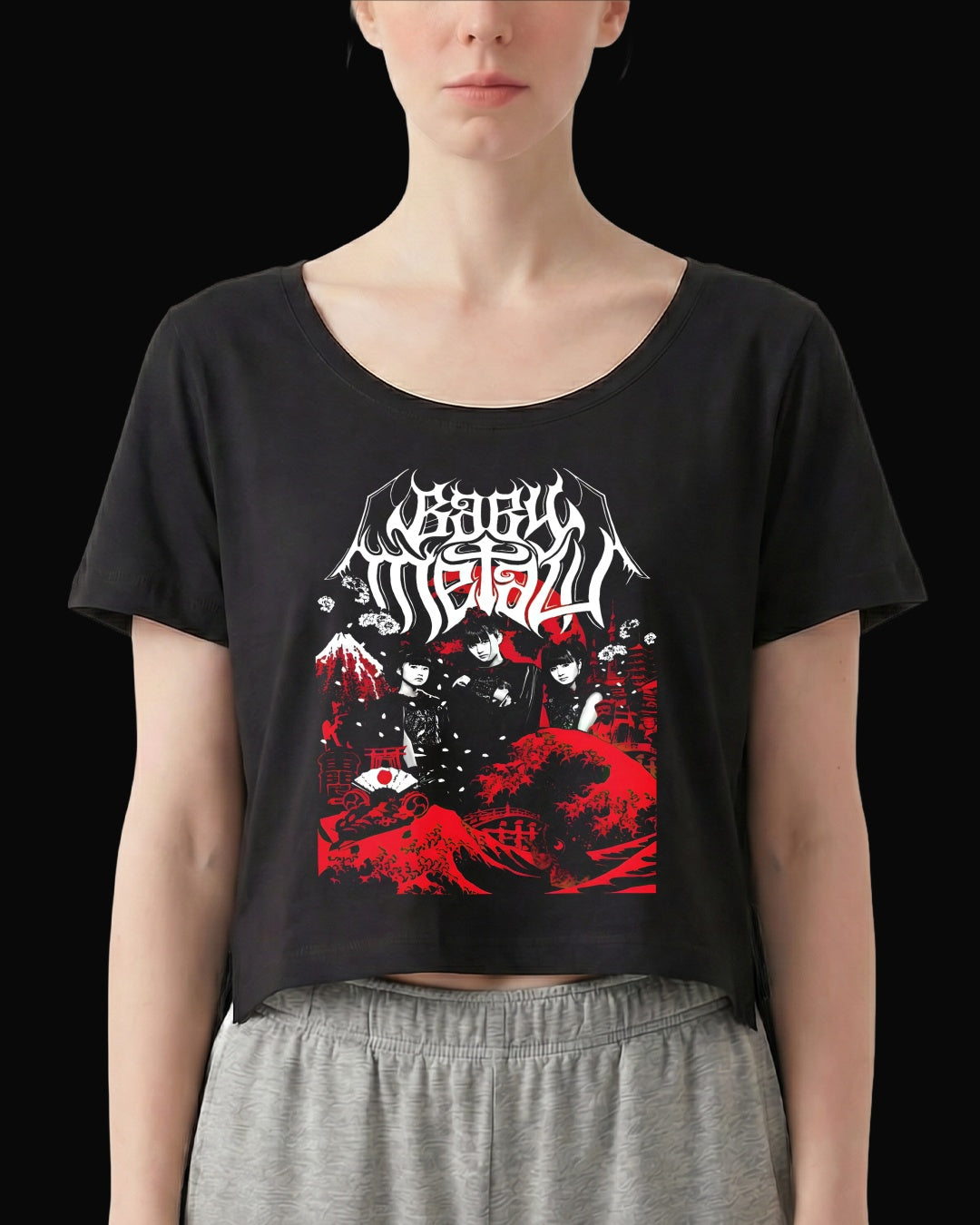 Babymetal Grup Logo Siyah Kadın Tişört V3