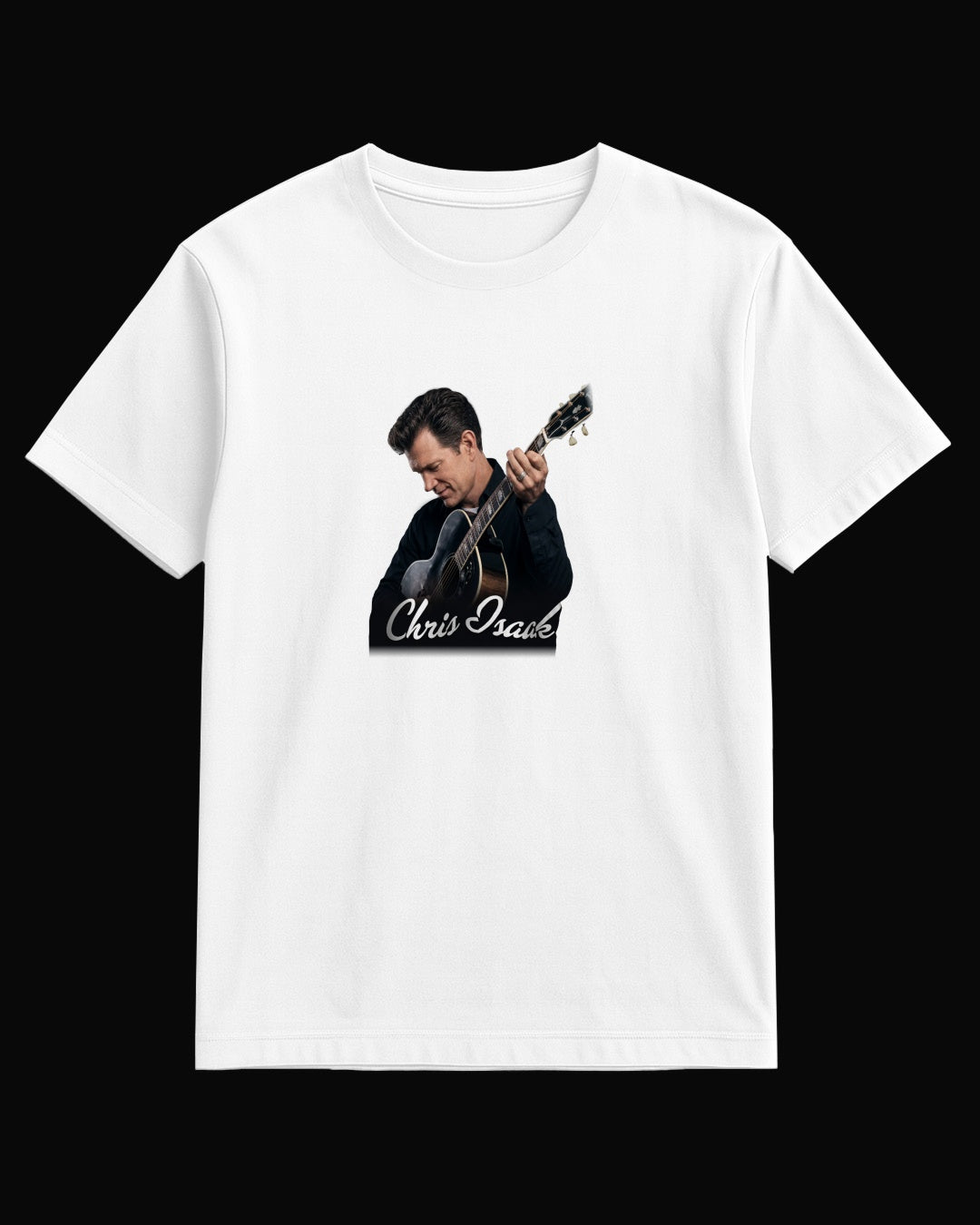 Chris Isaak Black Guitar Beyaz Tişört