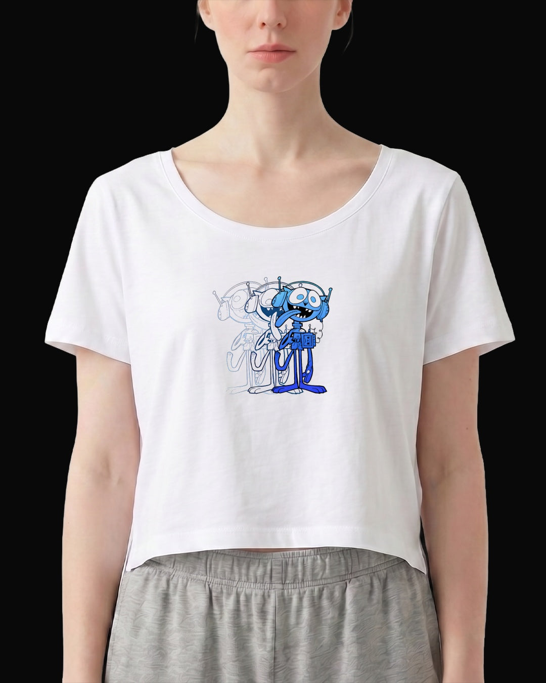 Gorillaz Earhead Beyaz Kadın Tişört