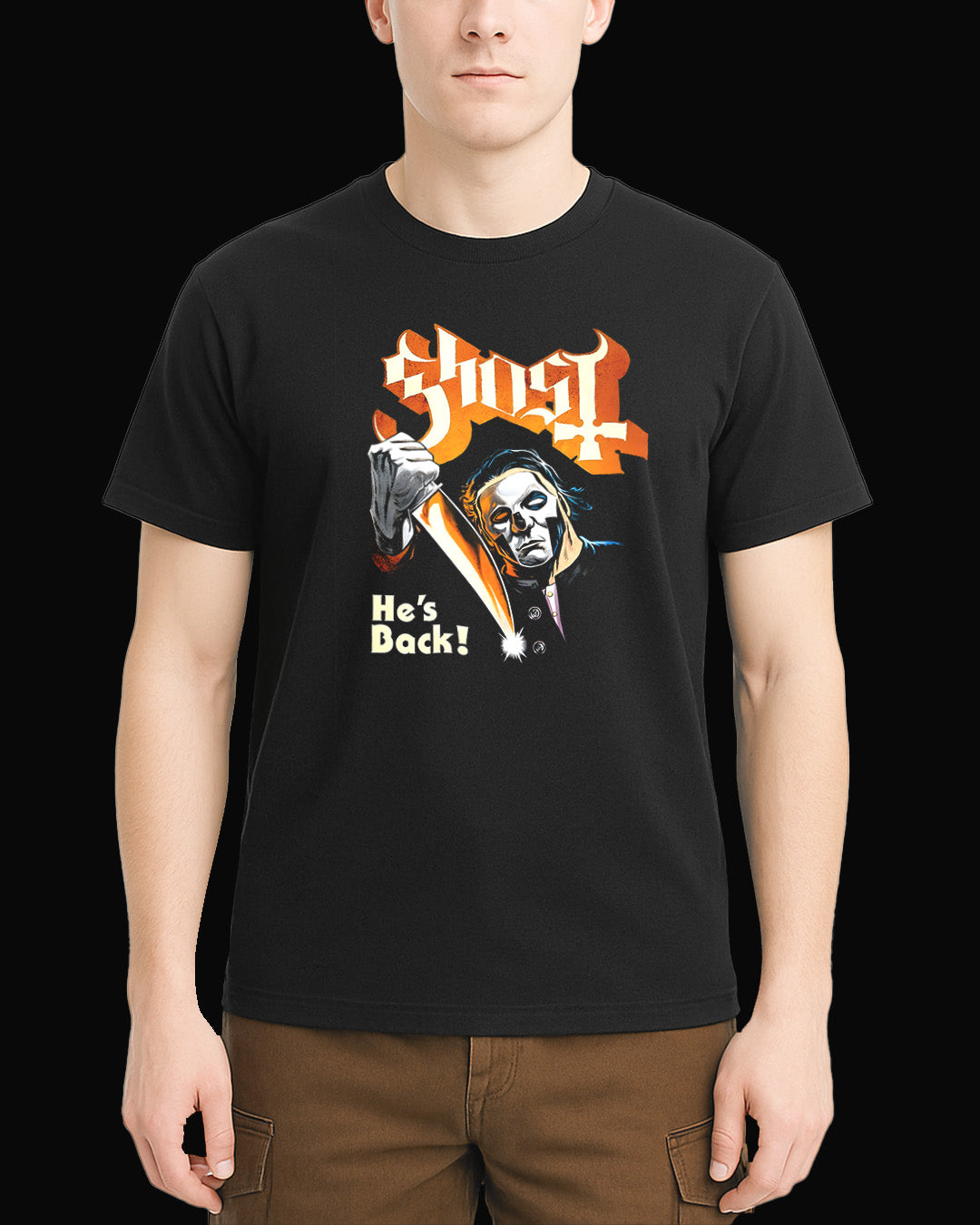 Ghost HE'S BACK! Siyah Tişört