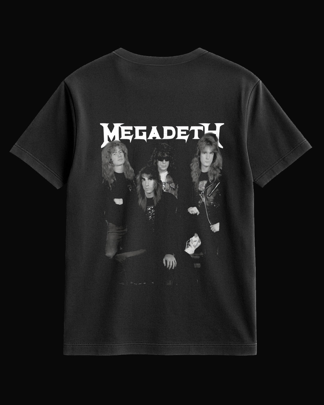 Megadeth Grup Üyeleri Sırt Baskılı Siyah Tişört