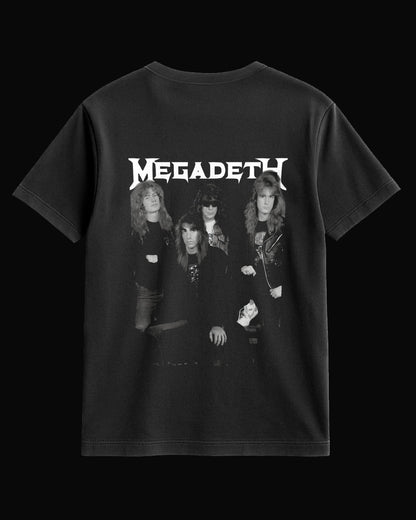 Megadeth Grup Üyeleri Sırt Baskılı Siyah Tişört