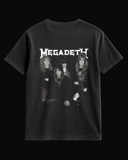 Megadeth Grup Üyeleri Sırt Baskılı Siyah Tişört