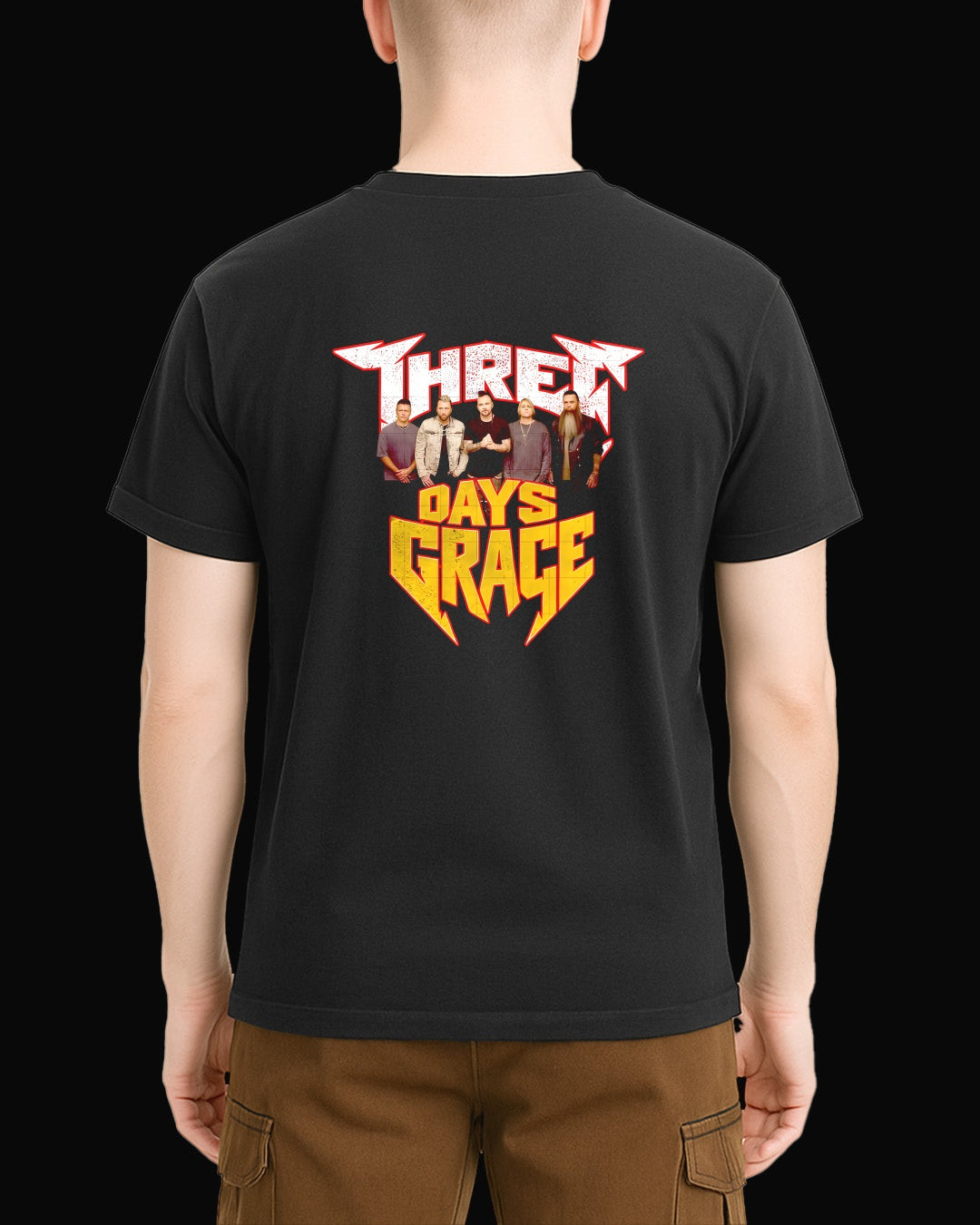 Three Days Grace Grup Logo Sırt Baskılı Siyah Tişört