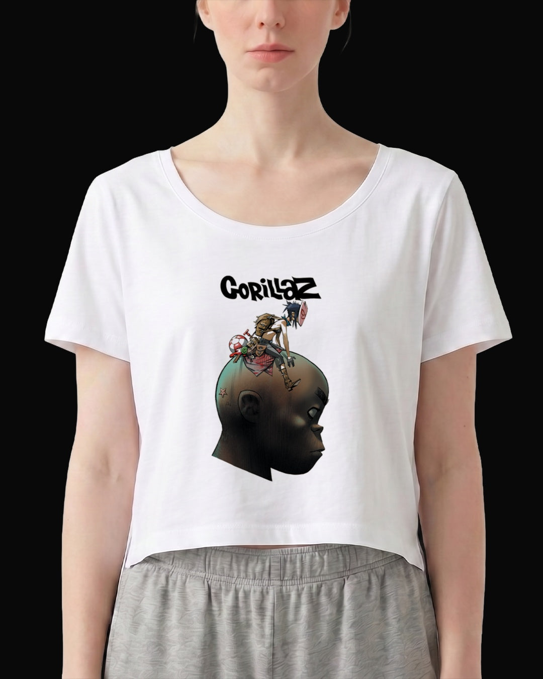 Gorillaz Around The Hobbs Beyaz Kadın Tişört