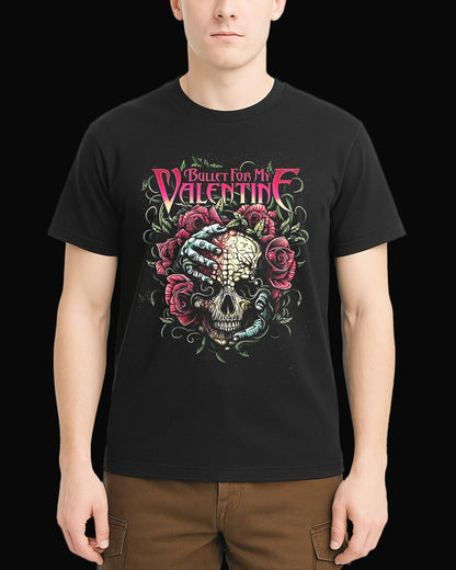 Bullet For My Valentine Pink Rose Siyah Tişört
