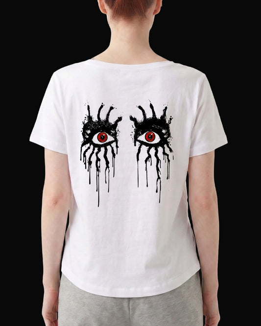 Alice Cooper The Eyes Of Alice Cooper Sırt Baskılı Beyaz Kadın Tişört