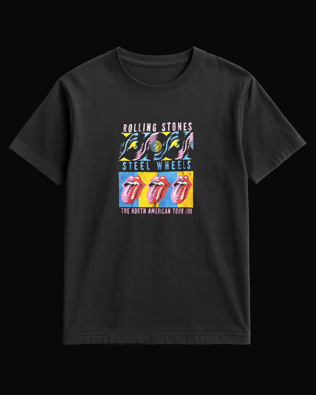 The Rolling Stones Steel Wheels Siyah Tişört