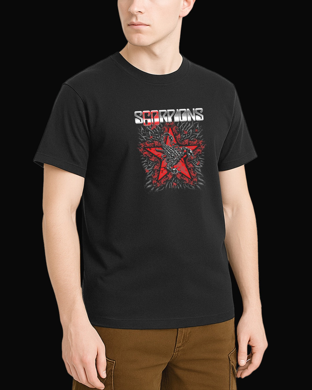 Scorpions Red Star Siyah Tişört