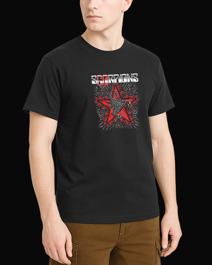 Scorpions Red Star Siyah Tişört