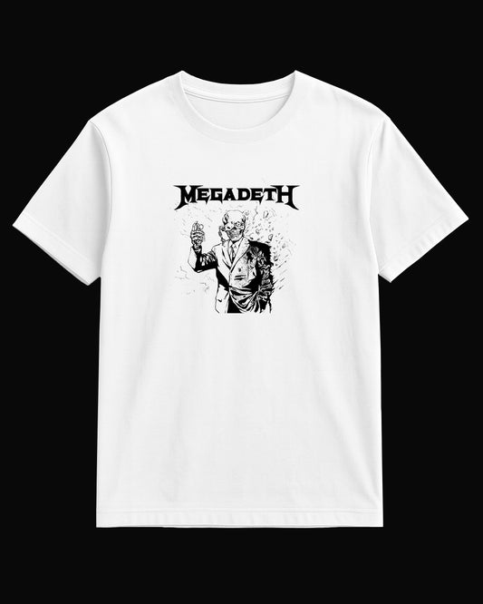 Megadeth Grup Logo Beyaz Tişört