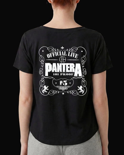 Pantera 101 Proof Sırt Baskılı Siyah Kadın Tişört