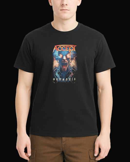Accept Humanoid Siyah Tişört V3