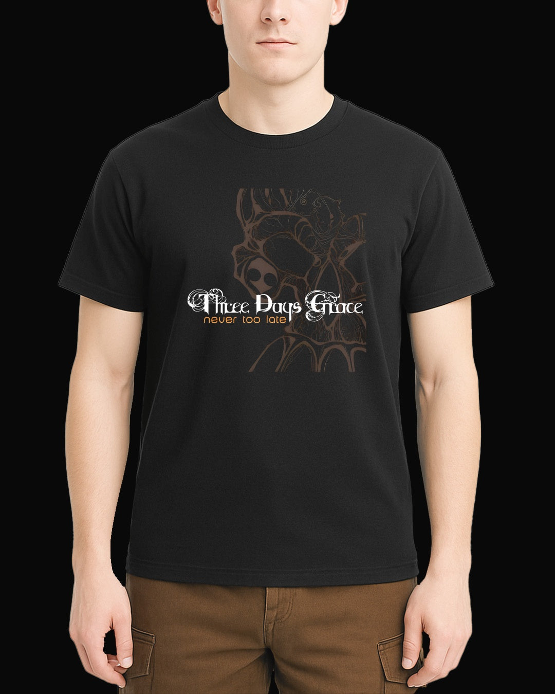 Three Days Grace Never Too Late Siyah Tişört
