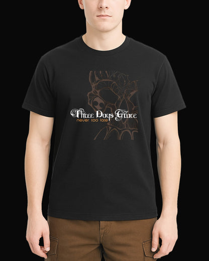 Three Days Grace Never Too Late Siyah Tişört