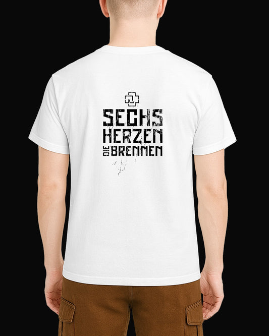 Rammstein SECHS HERZEN DIE BRENNEN Siyah Tişört