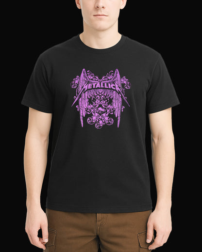 Metallica Purple Wings Siyah Tişört