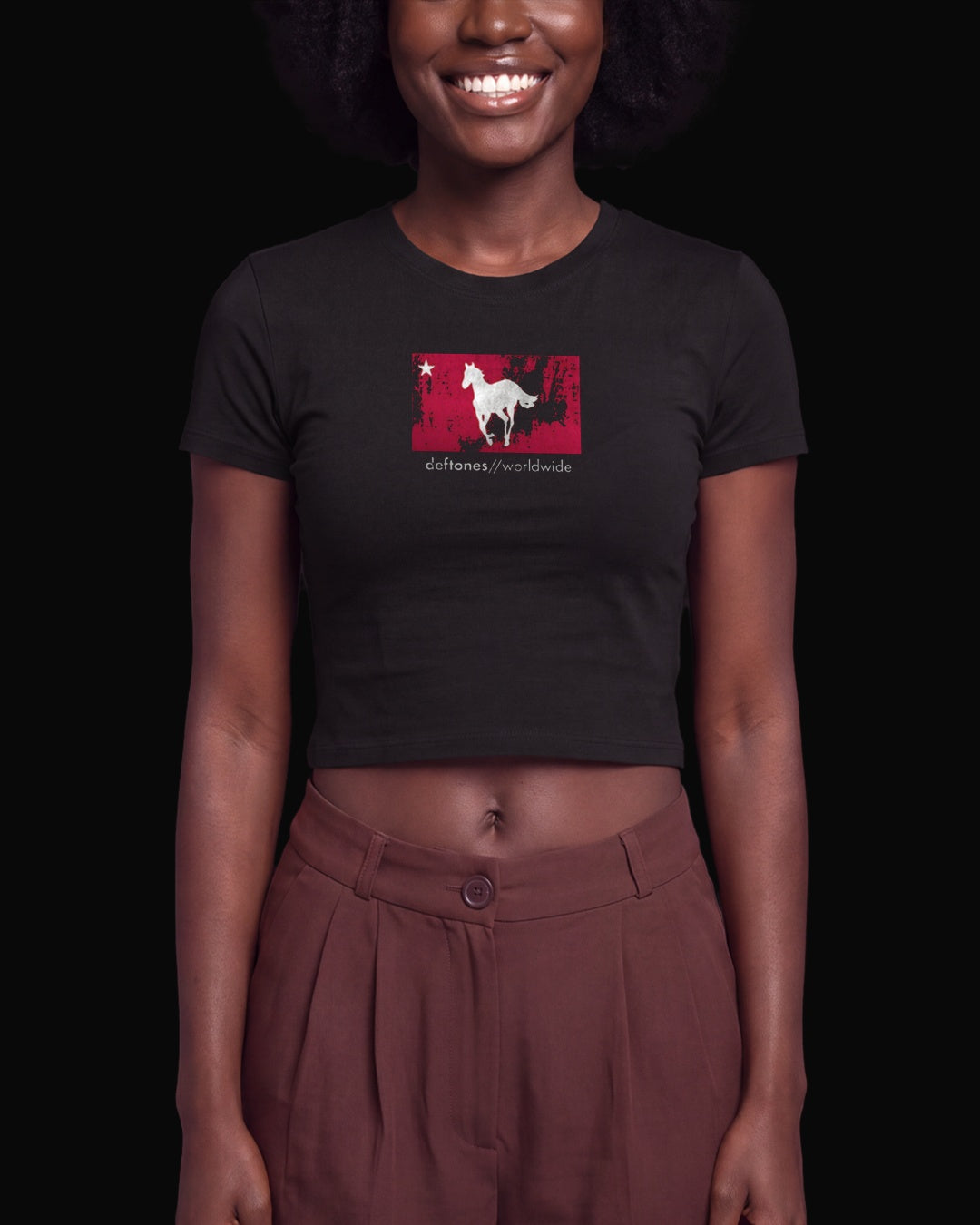 Deftones Worldwide Siyah Baby Tee Tişört