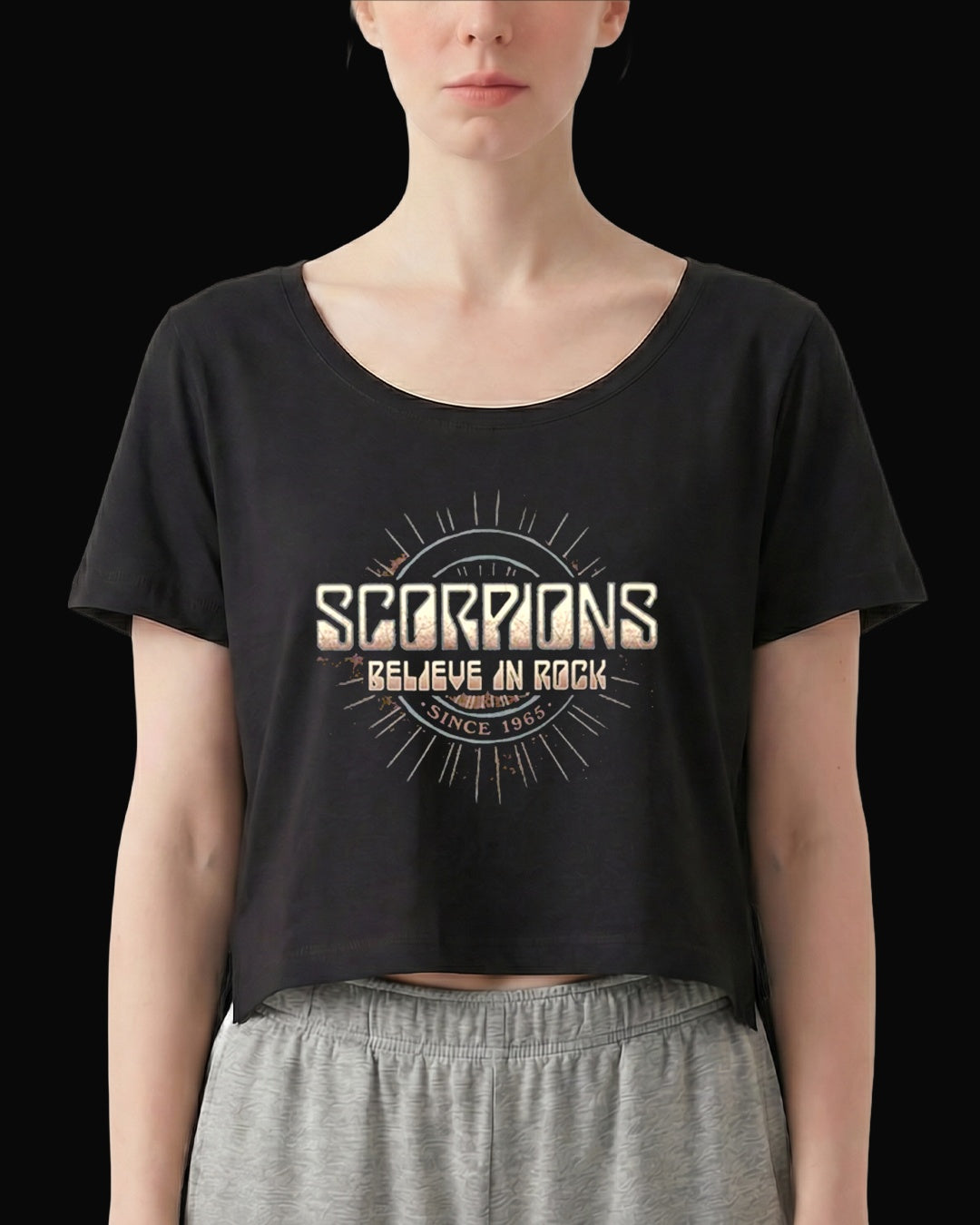 Scorpions Believe In Rock Siyah Kadın Tişört
