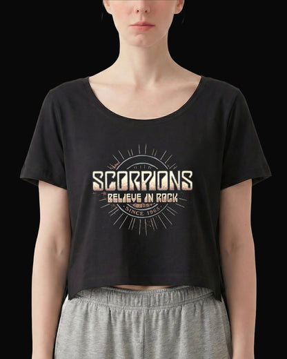 Scorpions Believe In Rock Siyah Kadın Tişört