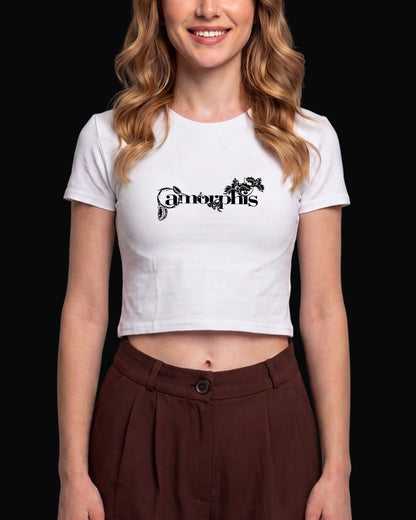 Amorphis Grup Logo Beyaz Baby Tee Tişört