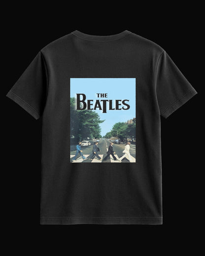 The Beatles Crossroad Walk Sırt Baskılı Siyah Tişört