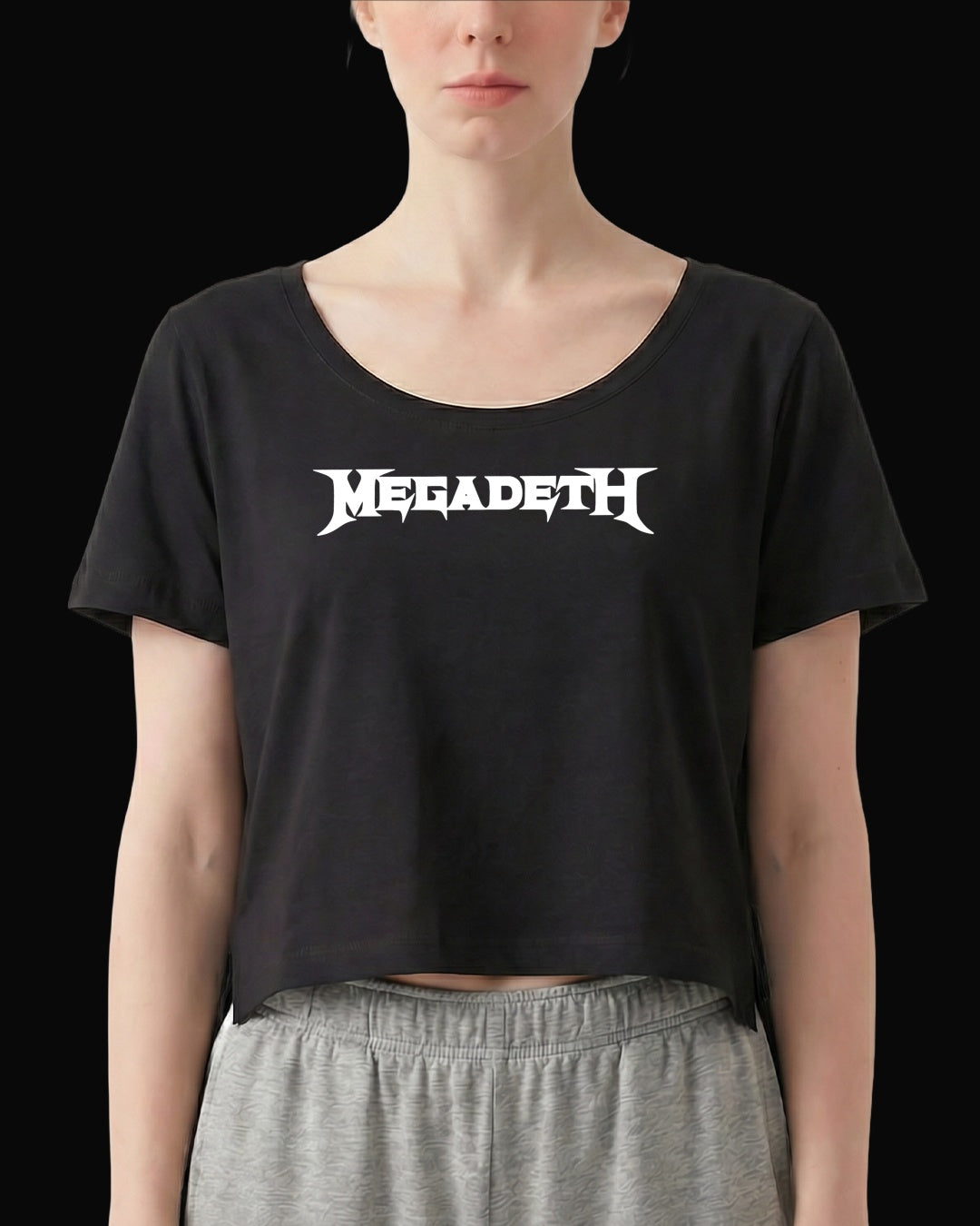 Megadeth Grup Logo-3 Siyah Kadın Tişört