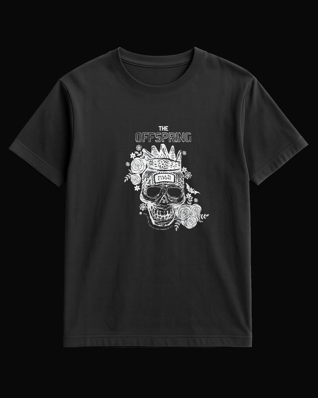 The Offspring Rose Skull Siyah Tişört